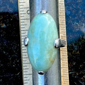 GSJ brand ring. The gemstone is possibly Green Grossular Garnet in 925 Sterling